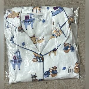 NWT PJ Salvage Women's XS ivory /Blue Chanukah Pajamas